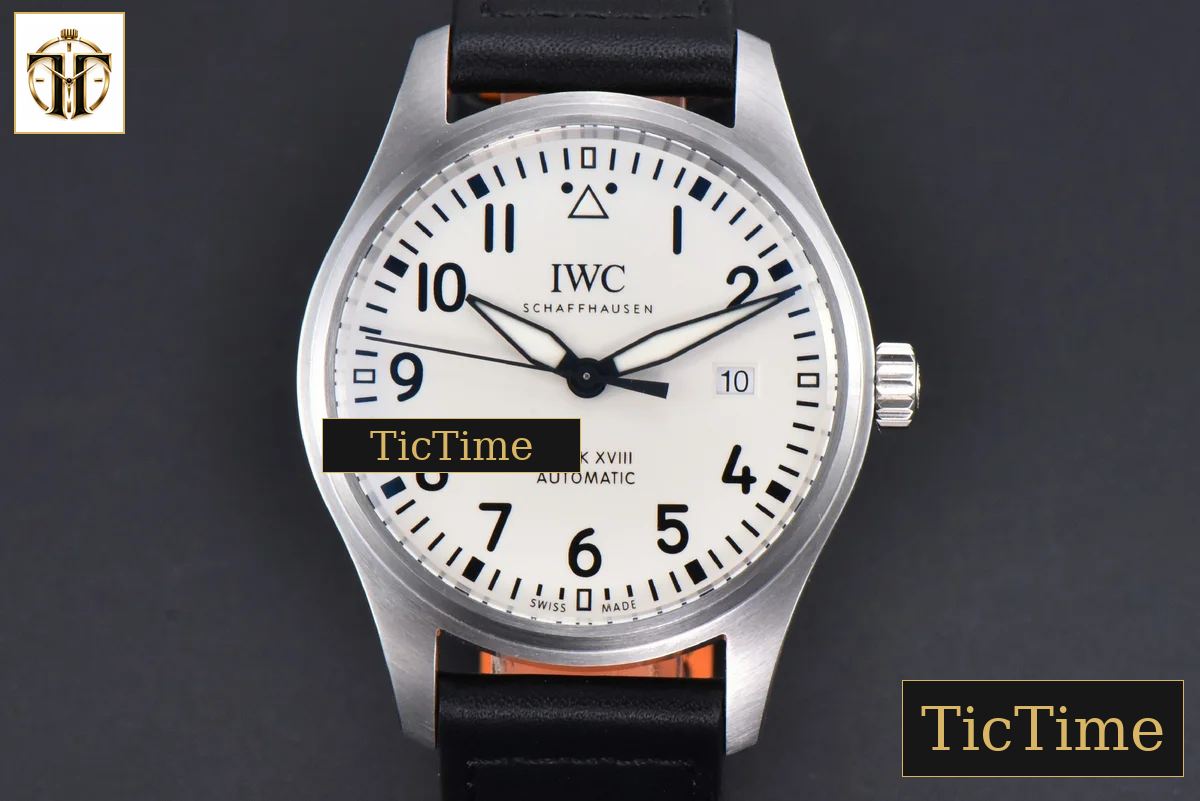 Mark XVIII IWC327012 40mm V7F White Dial Black Leather Strap A2892 — foto 2