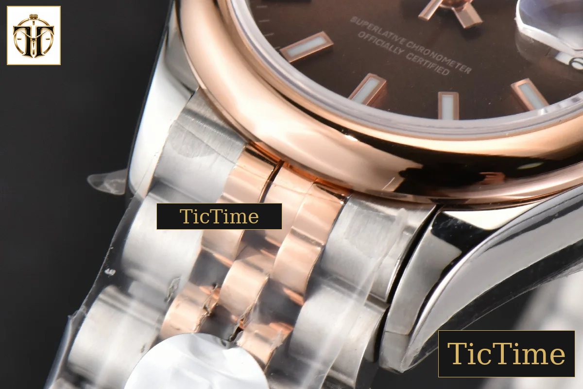 DateJust Ladies 28mm WF RG/SS Smooth Bezel Brown Dial Jubilee Bracelet A2236 — foto 11