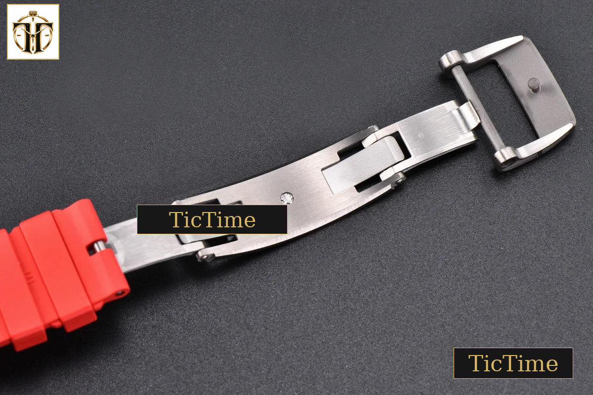 RM055 42.7mm APSF Ceramic Black Bezel Red Skeleton Dial Black Crown Red Rubber Strap RMUL2 — foto 30