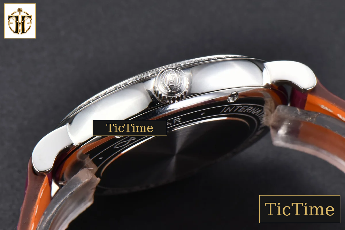 Portofino 37mm V7F Diamond Silver Dial RG Marker Pink Leather Strap A2892 — foto 14