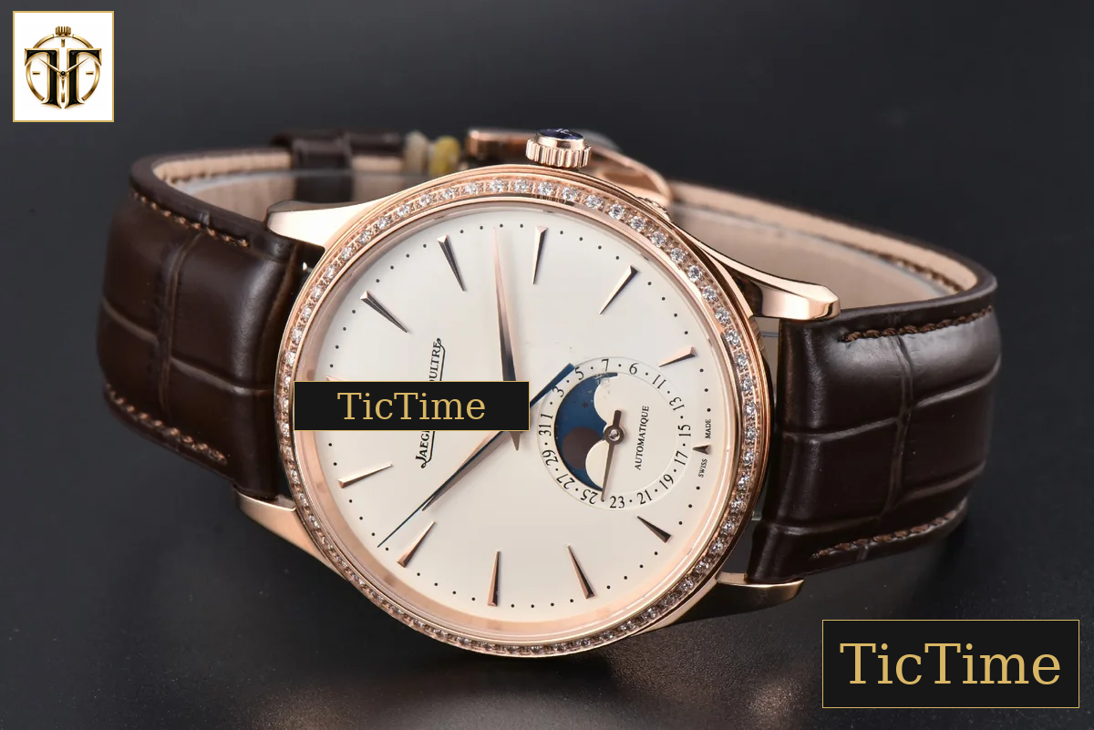 Master Ultra Thin Moonphase 1362501 39mm APSF RG Diamond White Dial Brown Leather Strap SA925 — foto 13