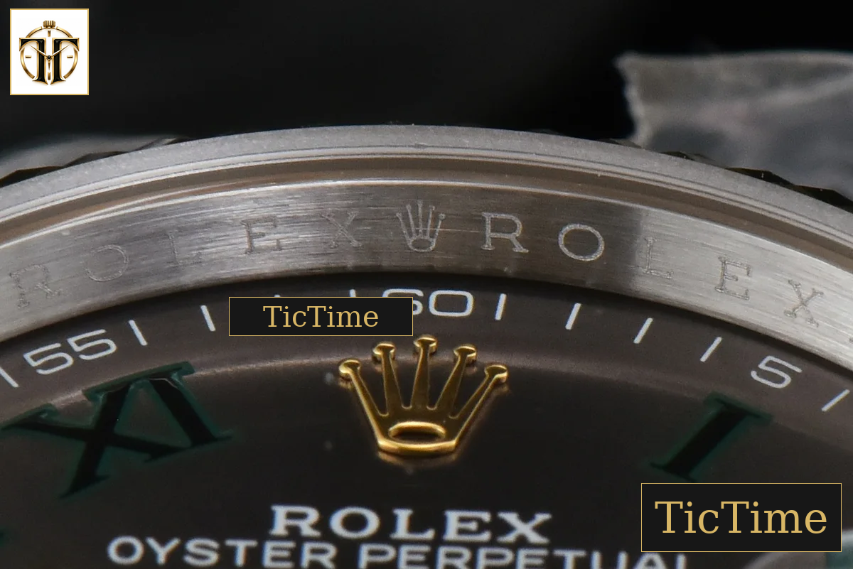 DateJust 36mm BPF YG/SS Wimbledom Gray Dial Green Roma Marker Oyster Bracelet 2824 — foto 11