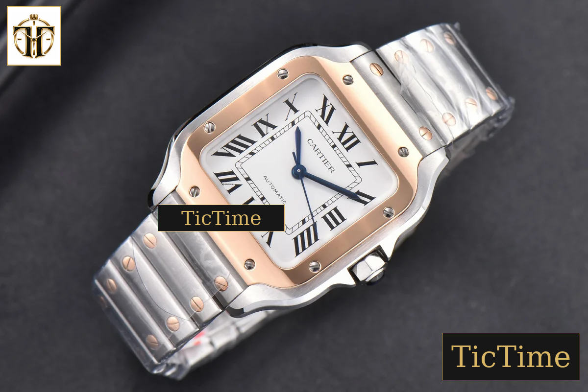Santos de Cartier Medium 35mm BVF RG/SS White Dial RG/SS Bracelet Miyota 9039 — foto 4