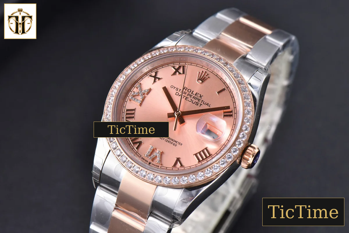 DateJust 36mm EWF SS/RG RG Dial Diamond Roma Marker Diamond Bezel Oyster Bracelet A3235 — foto 5