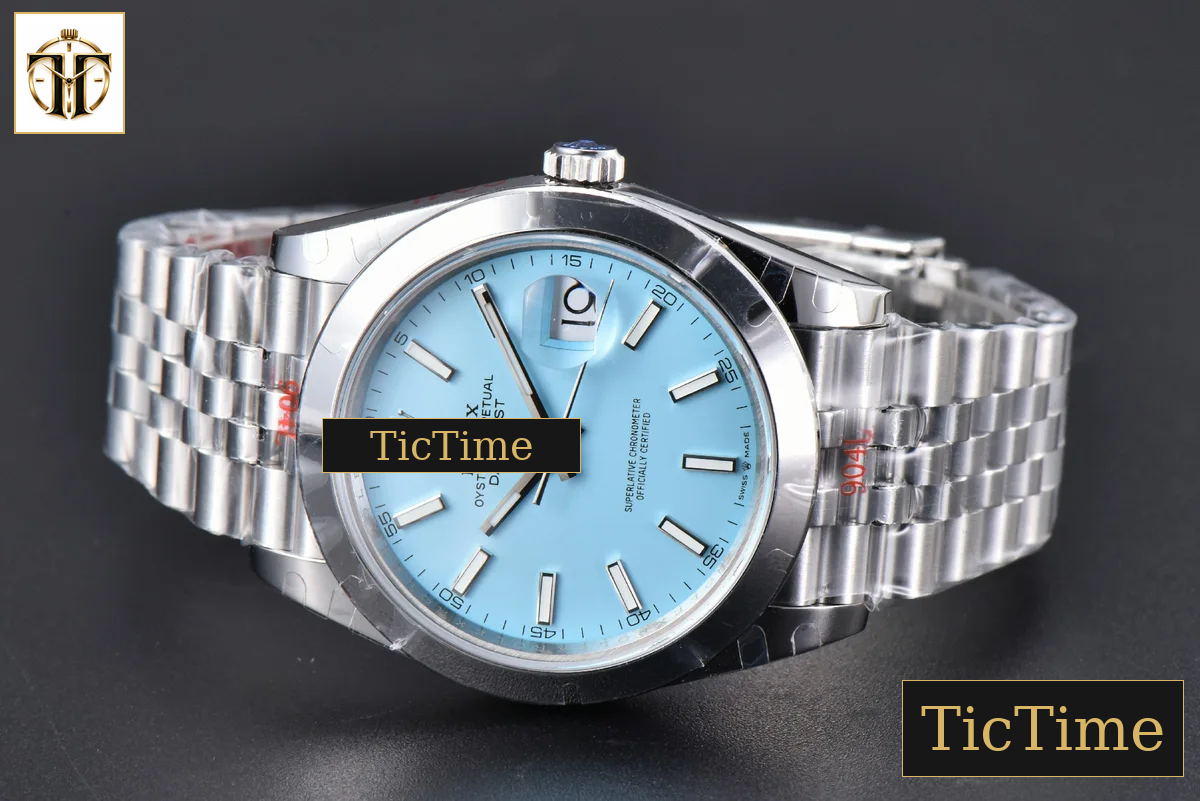 DateJust 41M Tungsten Smooth Bezel 126300 GMF Tiffany Blue Dial Jubilee Bracelet Tungsten VR3235 — foto 16