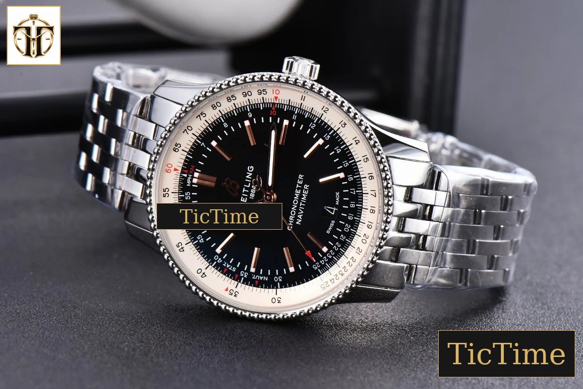 Navitimer 41mm TF SS Black Dial White Bezel SS Bracelet A2824 — foto 14