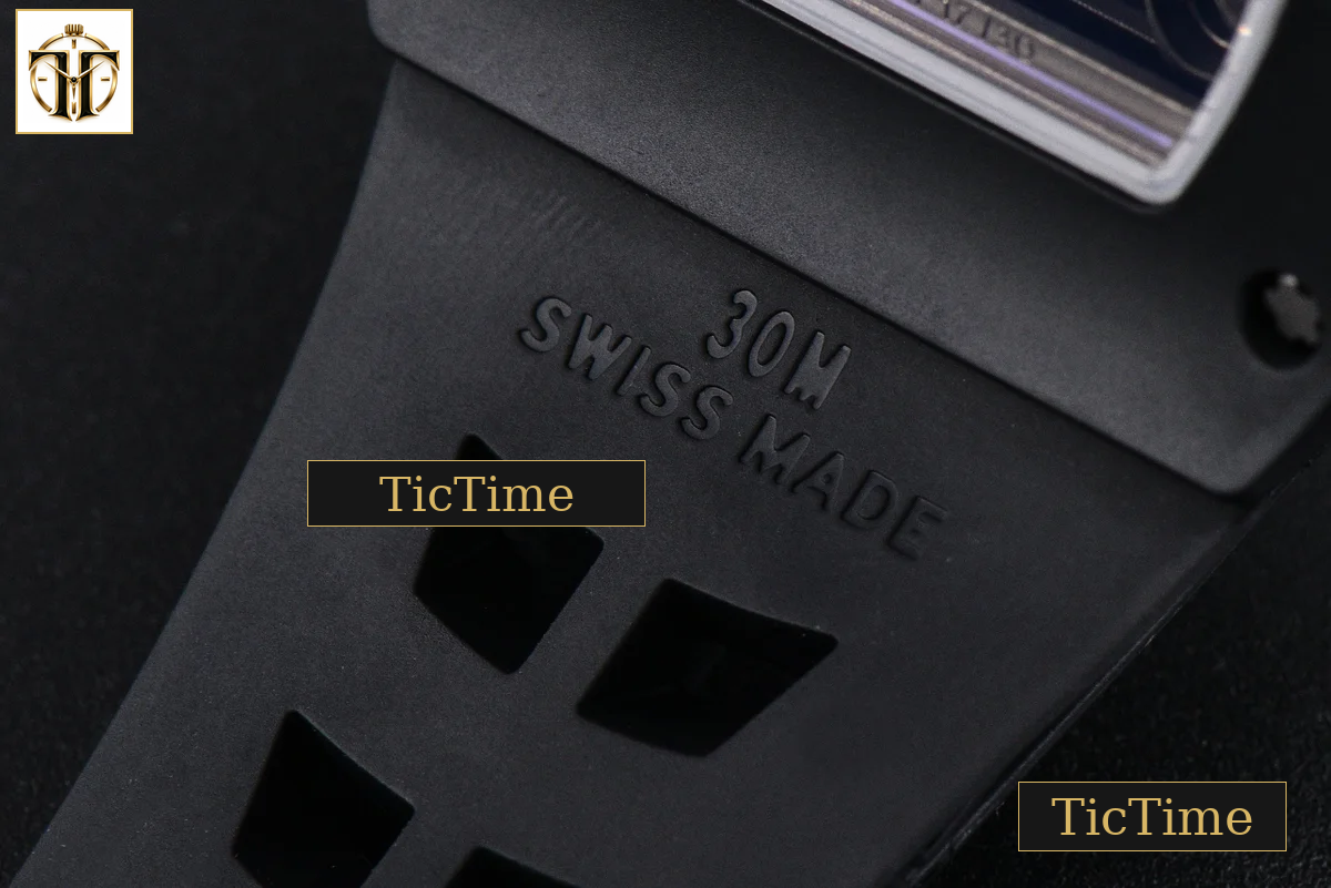 RM055 42.7mm ZF Ceramic Black Bezel White Skeleton Dial Black Crown Black Rubber Strap RMUL2 — foto 27