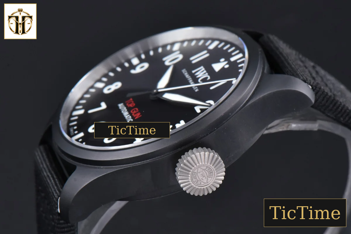 Top Gun IW326901 41mm M+F Ceramic Black Dial Black Nylon Strap A2892 — foto 9