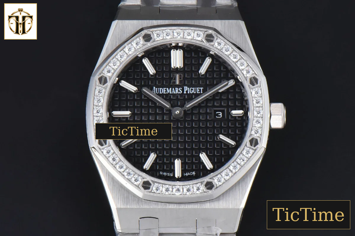 Royal Oak Ladies 67651ST 33mm ZF SS Diamond Black Dial SS Bracelet Quartz — foto 3