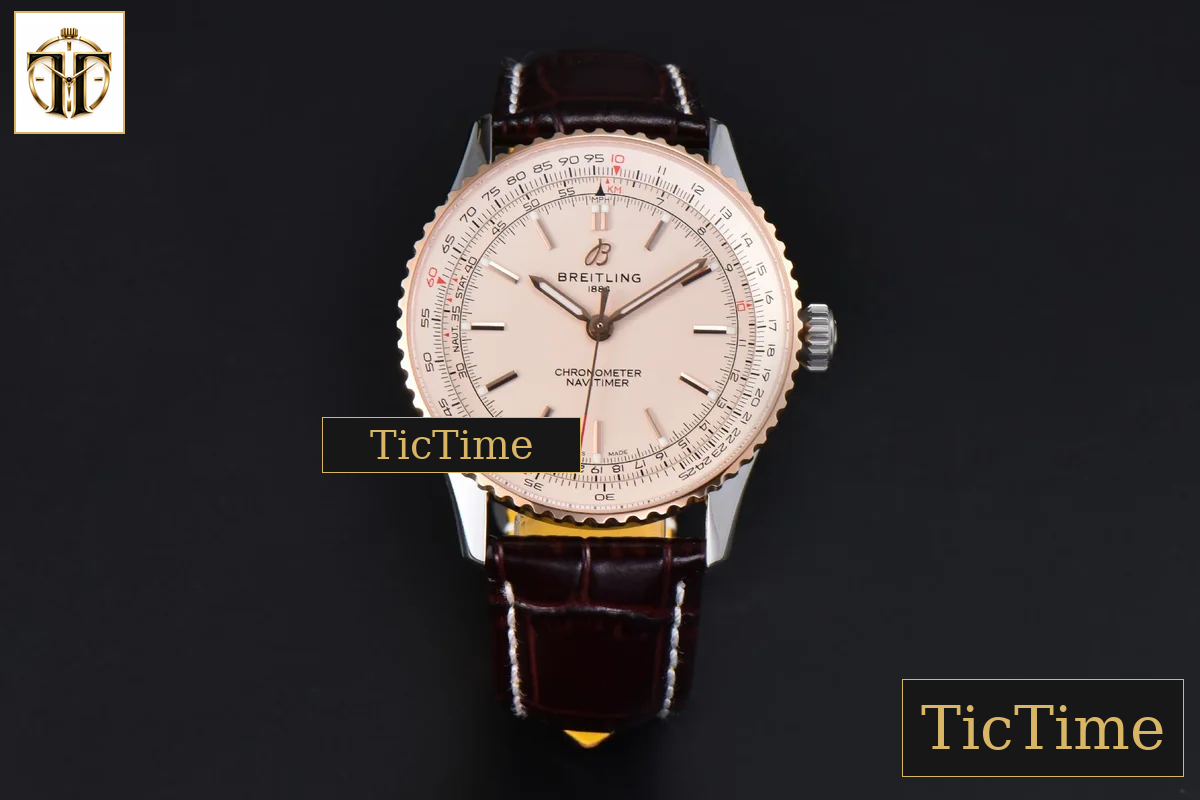 Navitimer Automatic 41mm BLSF SS/RG Silver Dial Brown Leather Strap A2824 — foto 3