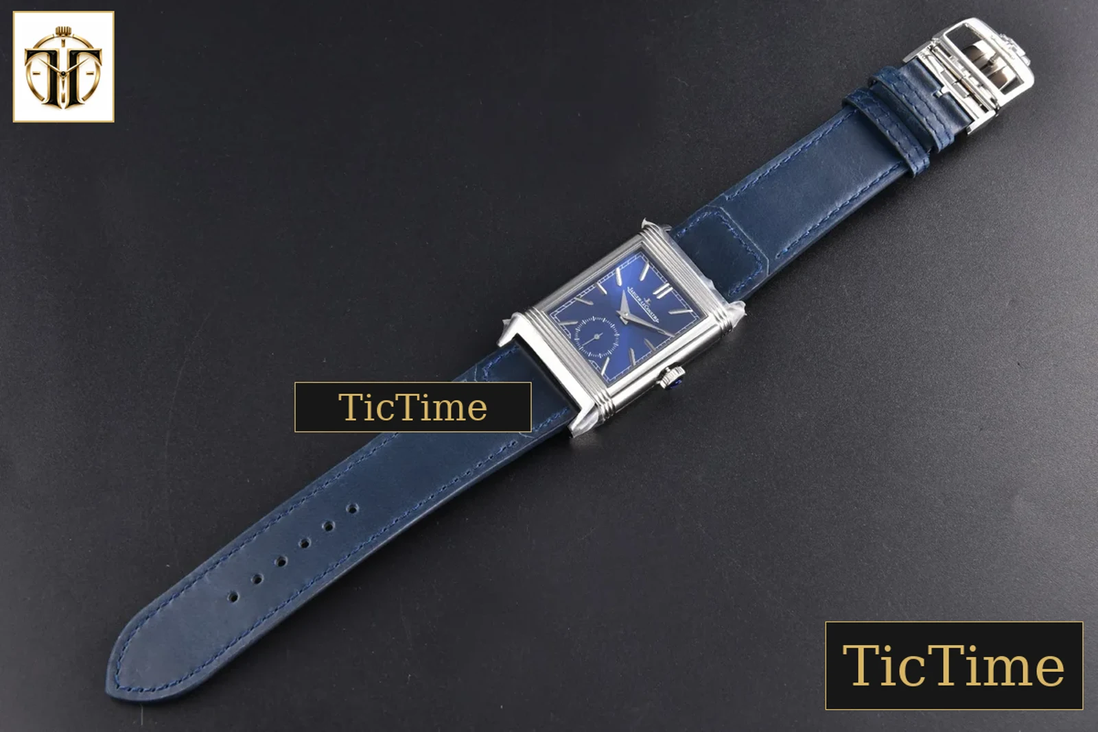Master Reverso Tribute Small Seconds 30x47mm MGF Blue Dial Blue Leather Strap A854A — foto 31