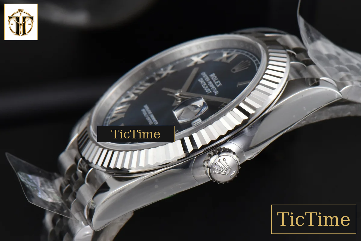 DateJust 904L Fluted Bezel 126334 41mm ARF Blue Dial Roma Marker Jubilee Bracelet 2824 — foto 10