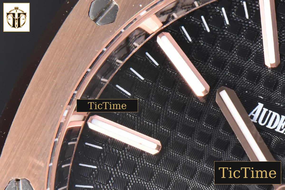 Royal Oak 15400 41mm IPF RG Black Textured Dial Black Leather Strap SA3120 — foto 5