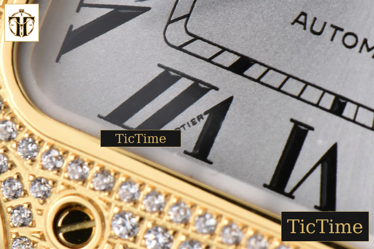 Santos de Cartier Medium 35mm BVF YG Diamond Bezel White Dial YG Bracelet Miyota 9039 — foto 9