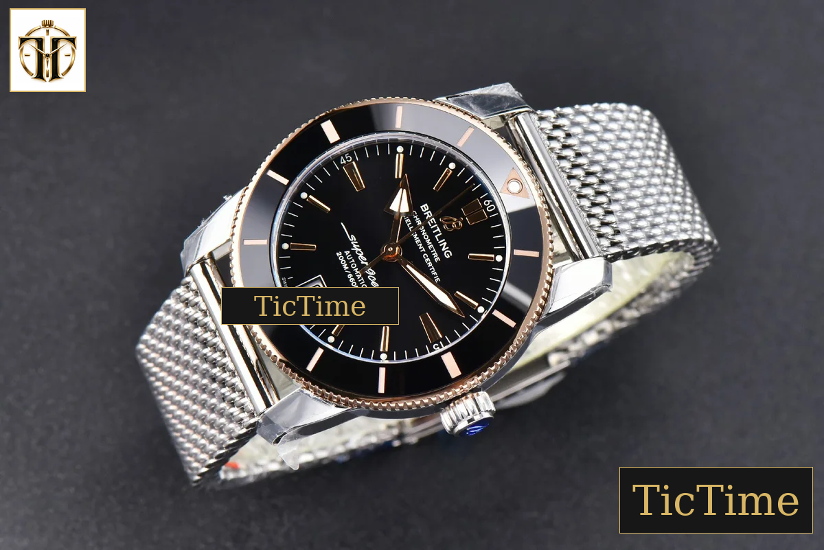 SuperOcean Heritage II 42mm GF RG Black Dial SS bracelet A2824 — foto 4