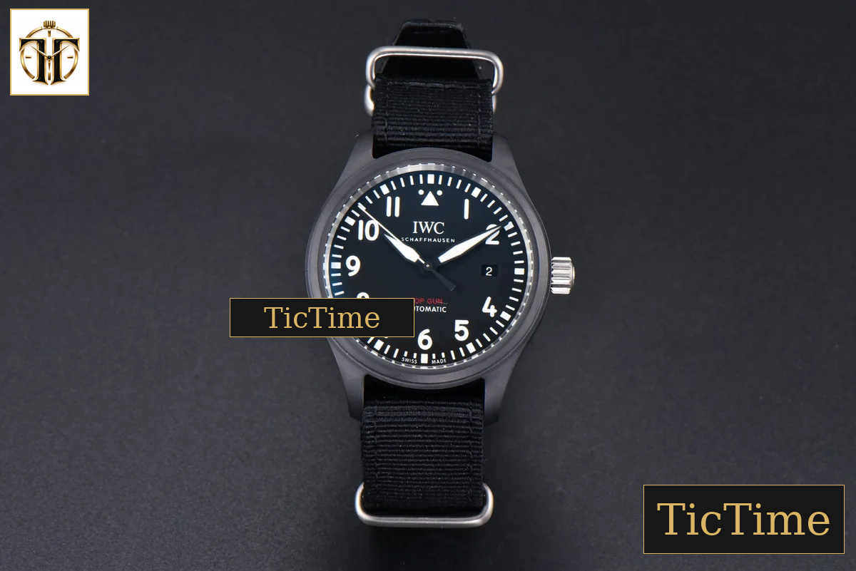 Pilot Top Gun IW326901 41mm ZF Black Ceramic Black Nylon Strap A32111 — foto 2