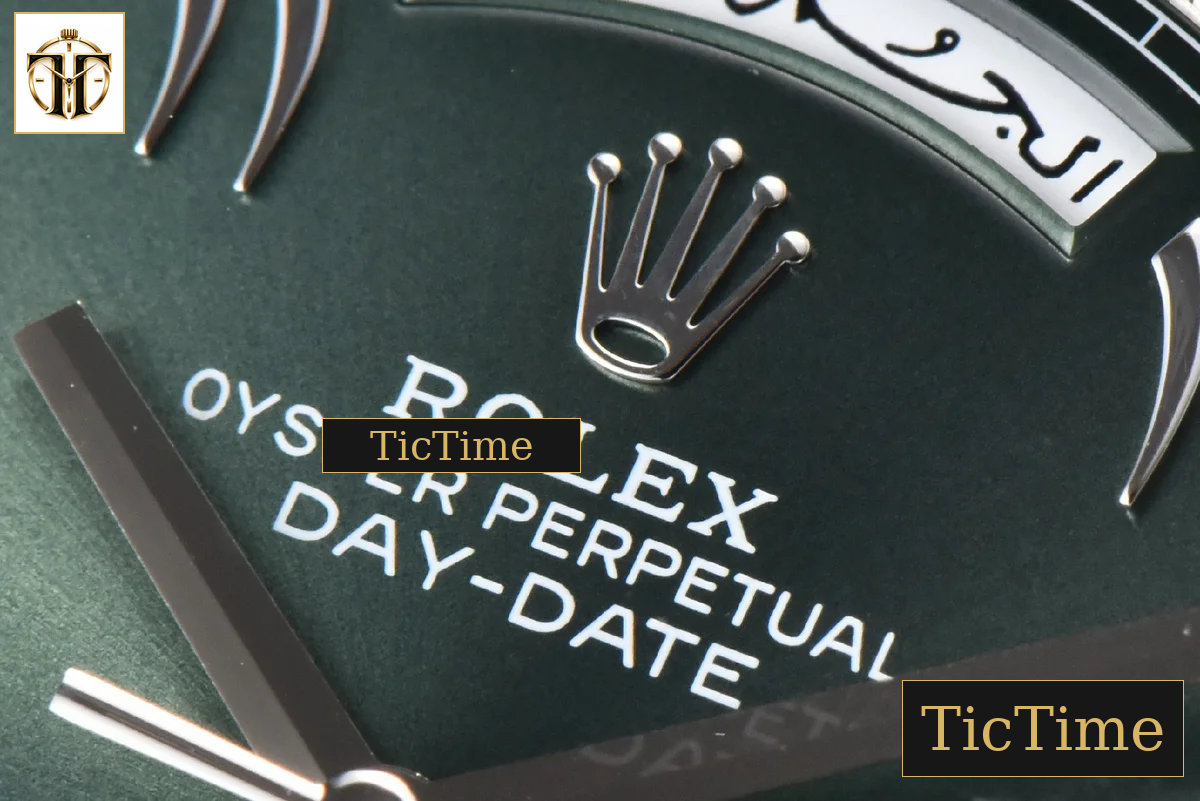 DayDate 904L Smooth Oliva 40mm GMF Green Arabic Dial President Bracelet A2836 — foto 6