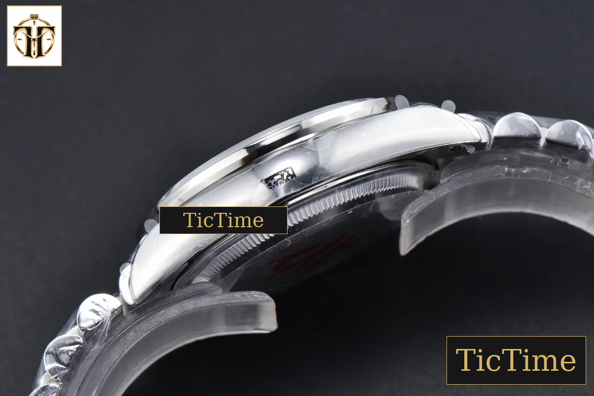DayDate 36mm GMF SS Diamond Bezel White Dial Roman Marker President Bracelet (Tungsten) A2836 — foto 18