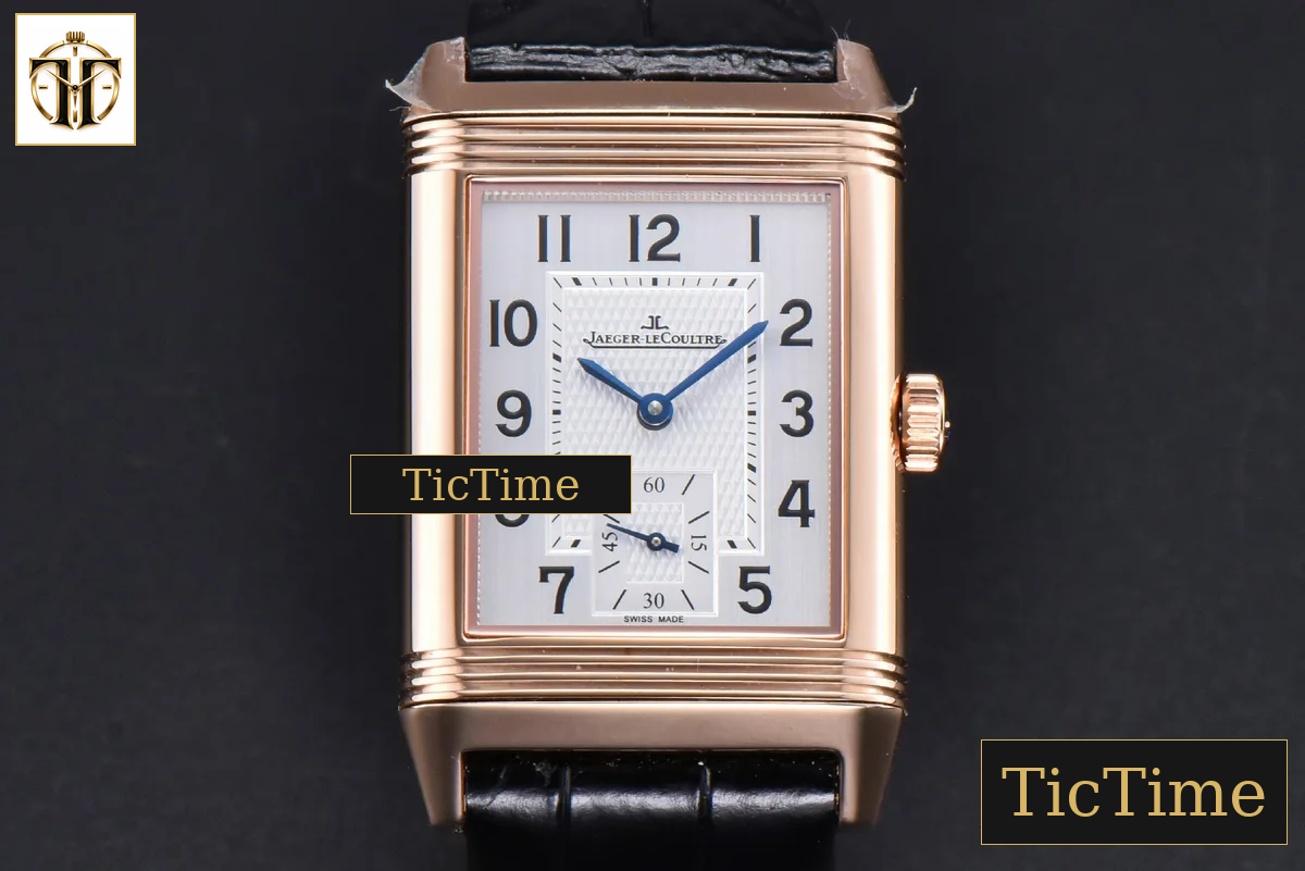 Master Reverso Tribute Small Seconds 30x47mm MGF RG White Square Dial Black Leather Strap A854A — foto 2