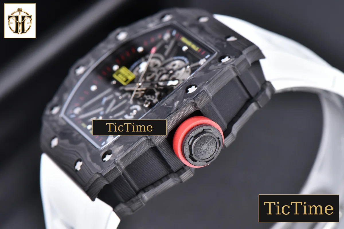 RM035-02 KVF Skeleton Dial Red White Rubber Strap V3 Miyota8215 — foto 12