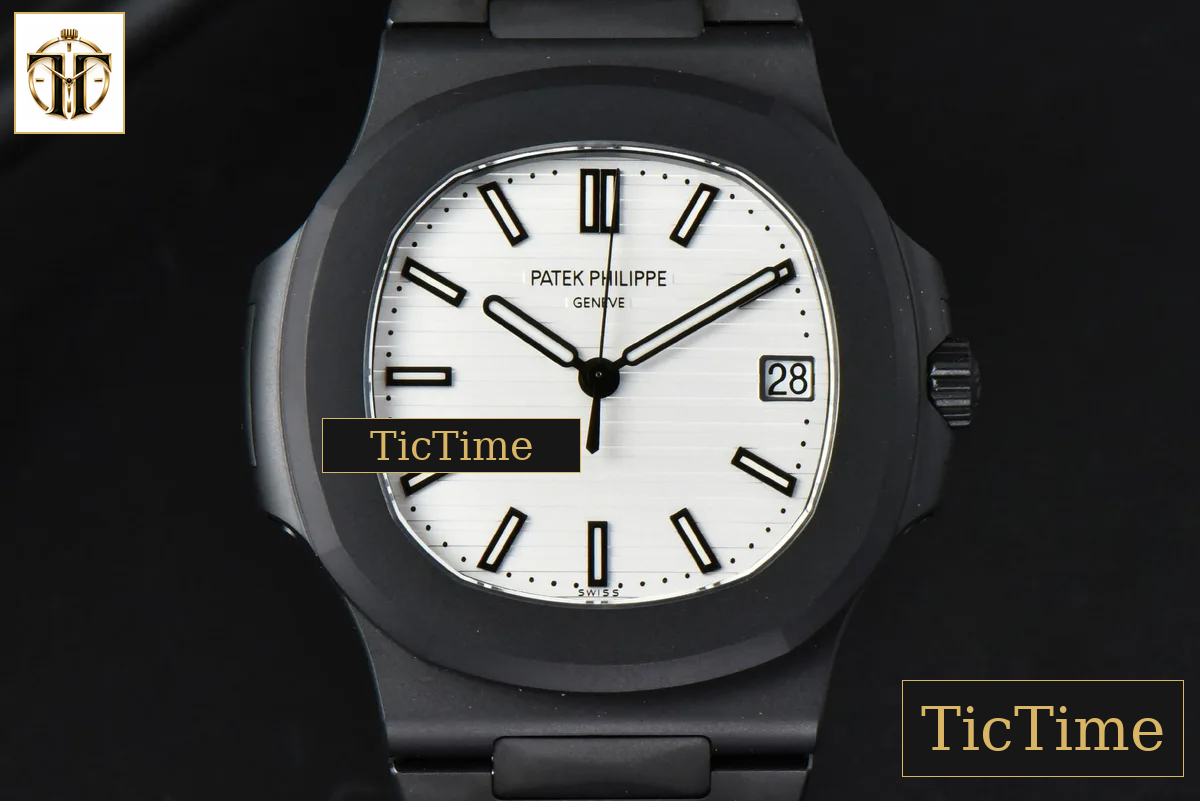 Nautilus 5711 PPF PVD All Black White Textured Dial PVD Bracelet 324CS V4 — foto 2