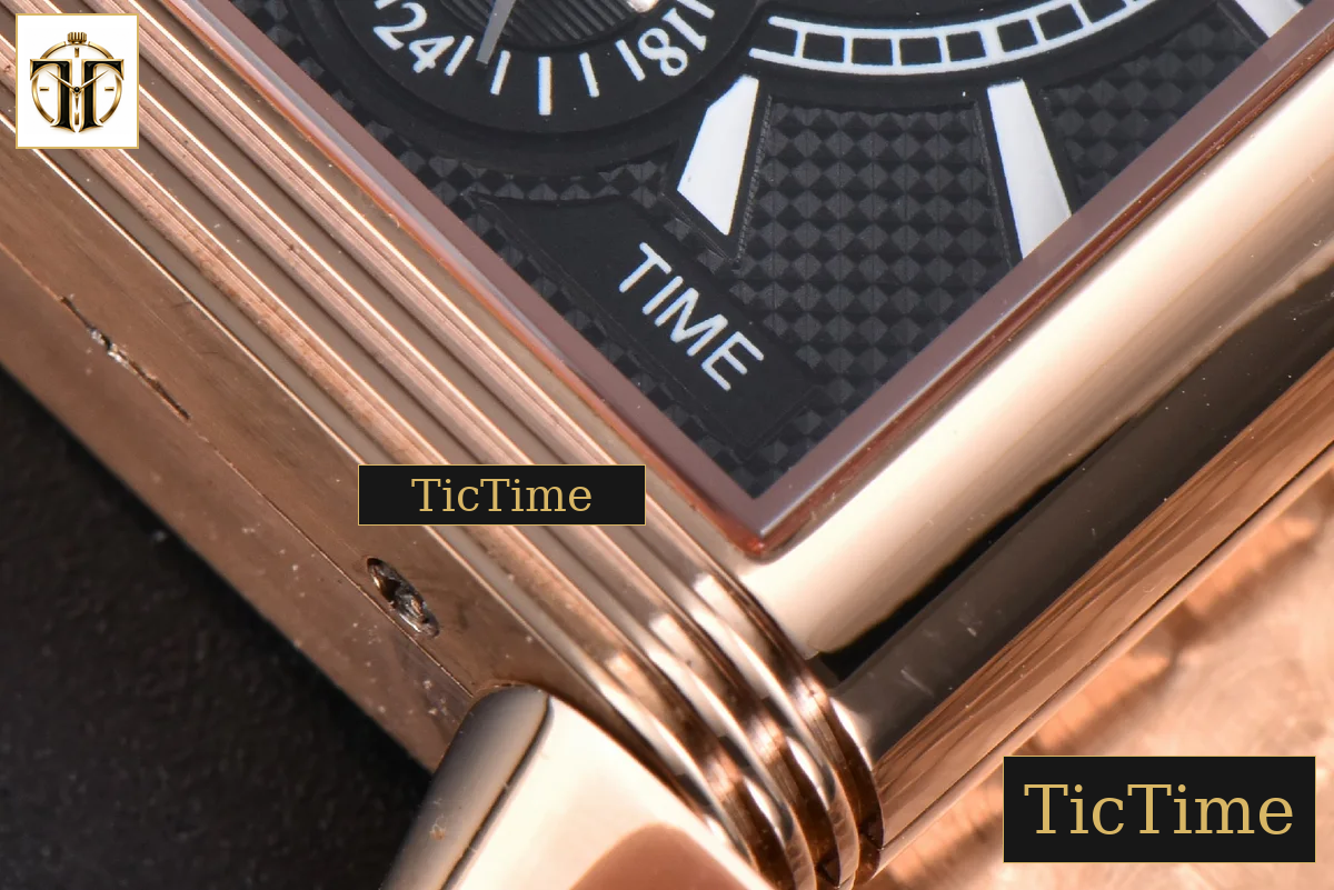 Master Reverso Tribute Small Seconds 30x47mm MGF RG White Square Dial Black Leather Strap A854A — foto 20