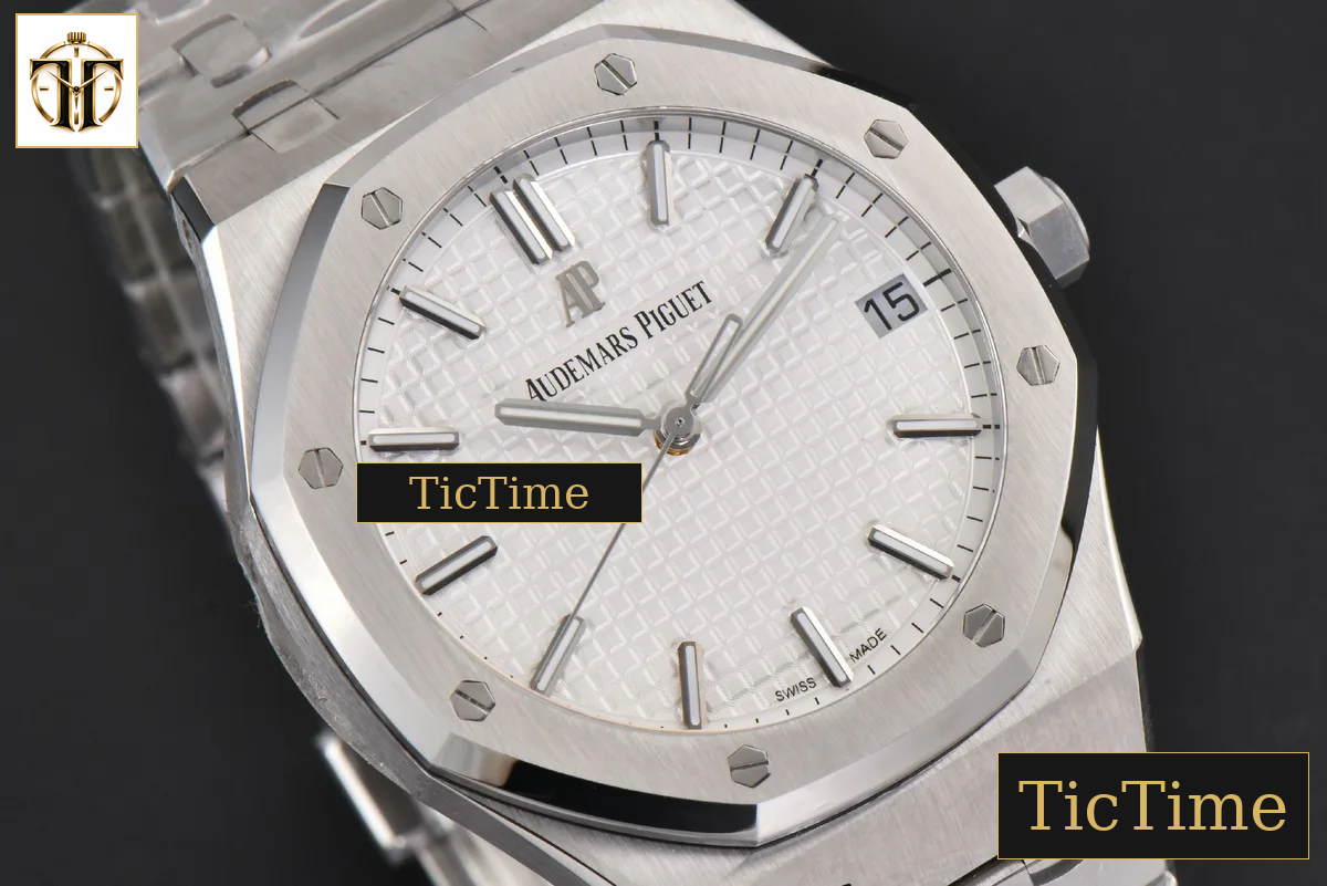 Royal Oak 15500 41mm APSF White Textured Dial SS Bracelet V2 A4302 — foto 12