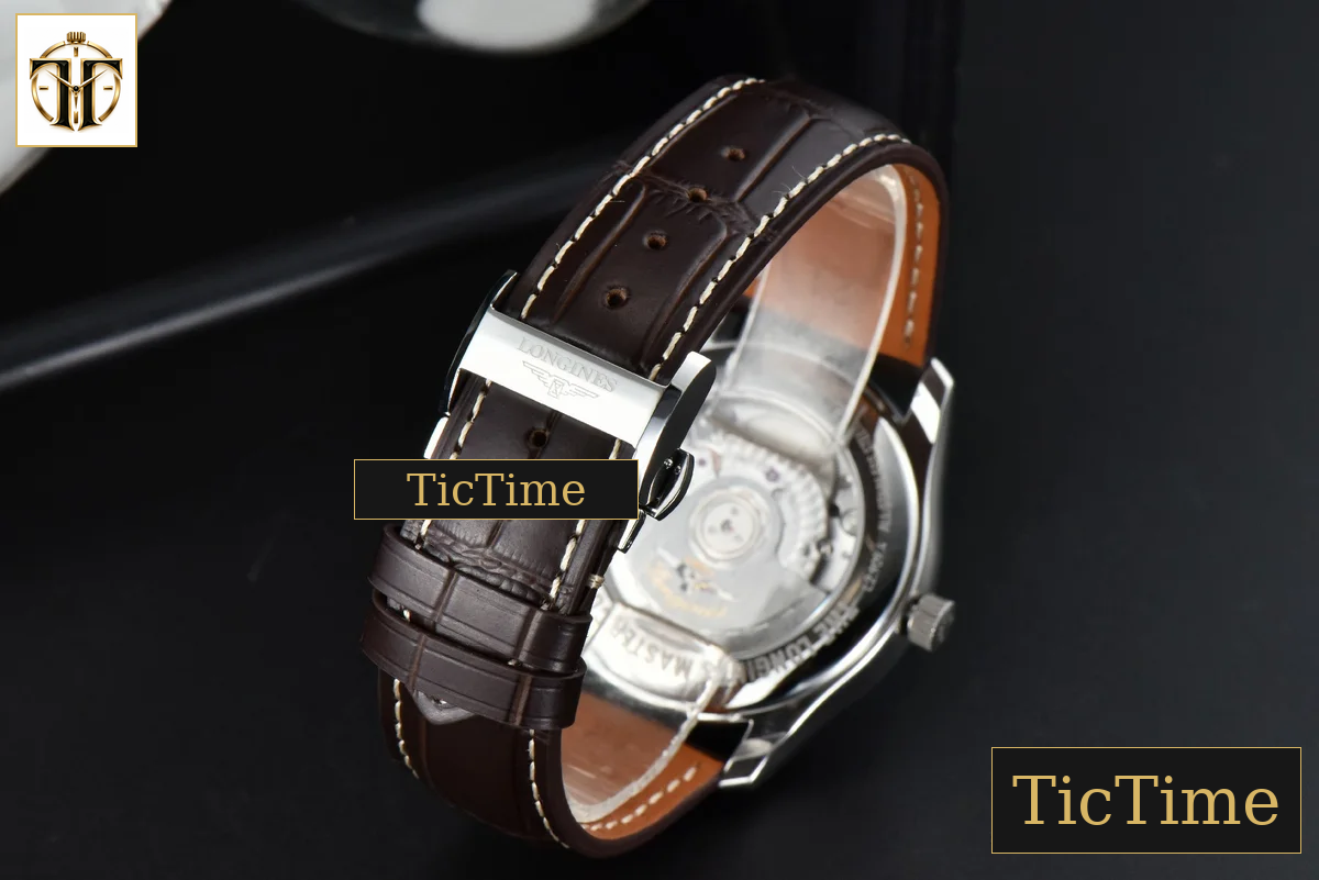 Master Moonphase 40mm GF White Dial Digital Marker Brown Leather Strap A899 — foto 14