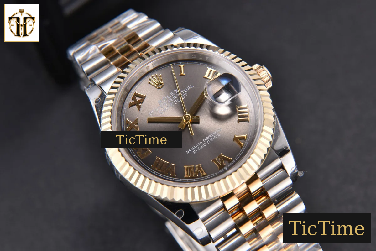 DateJust 904L 36mm GMF YG/SS Fluted Bezel Gray Dial Roma Marker Jubilee Bracelet VR3285 — foto 11
