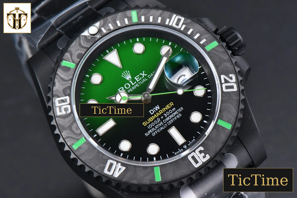 Submariner DIW DLC 41mm VSF Green Graduated Dial SS Bracelet VS3135 — foto 15