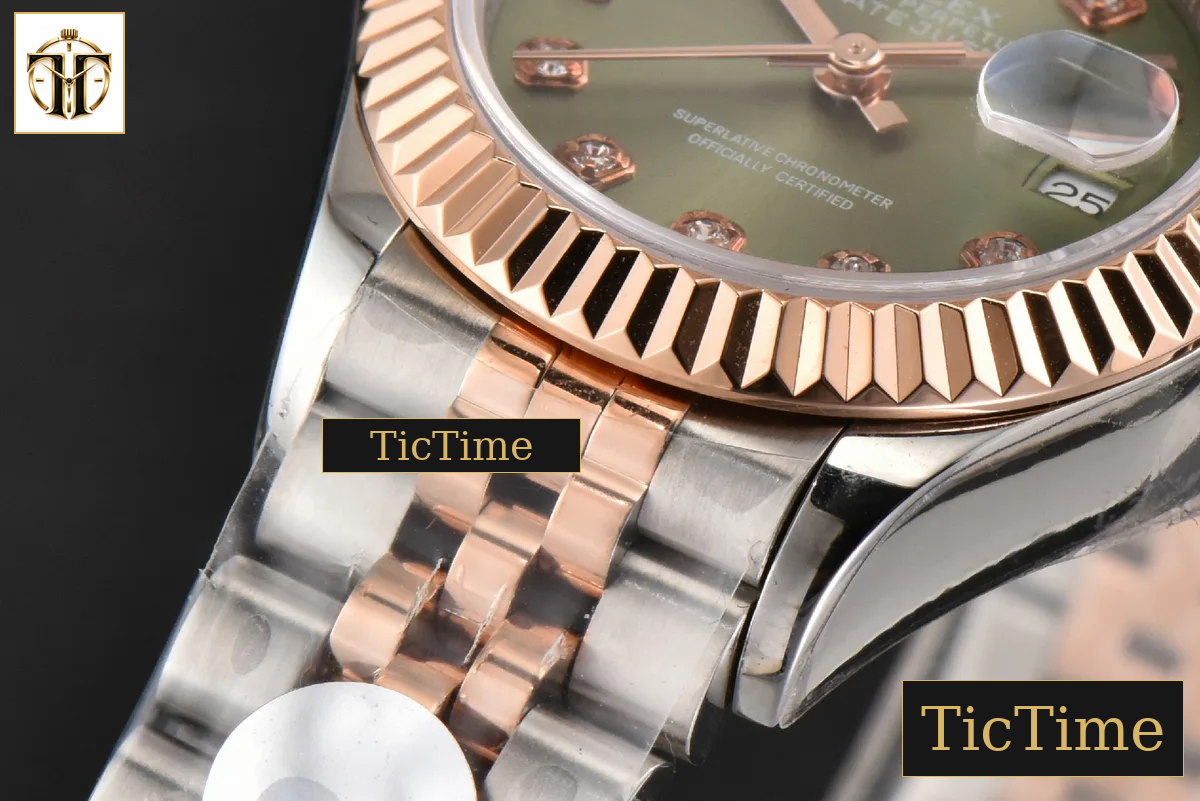 DateJust Ladies 28mm WF RG/SS Green Dial Diamond Marker Jubilee Bracelet A2236 — foto 11