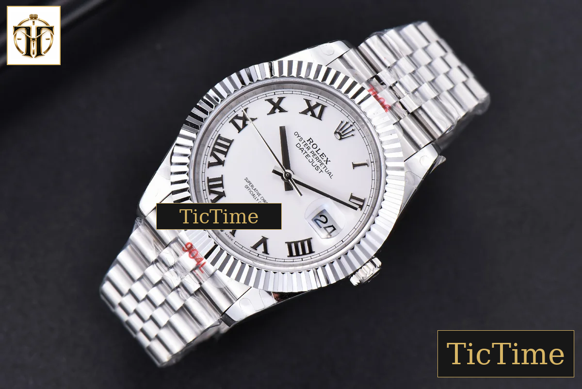 Datejust 41mm GMF SS White Dial Roma Marker Fluted Bezel Jubille Bracelet VR3235 — foto 4