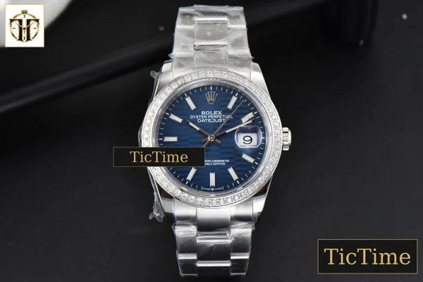 Foto frontal — DateJust 36mm BPF Diamond Blue Motif Dial Oyster Bracelet A2824