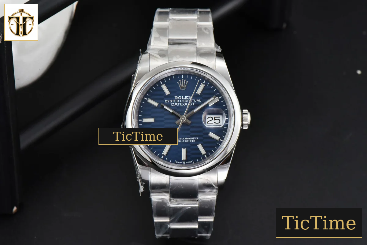 DateJust Smooth 36mm BPF Blue Motif Dial Oyster Bracelet A2824 — foto 3