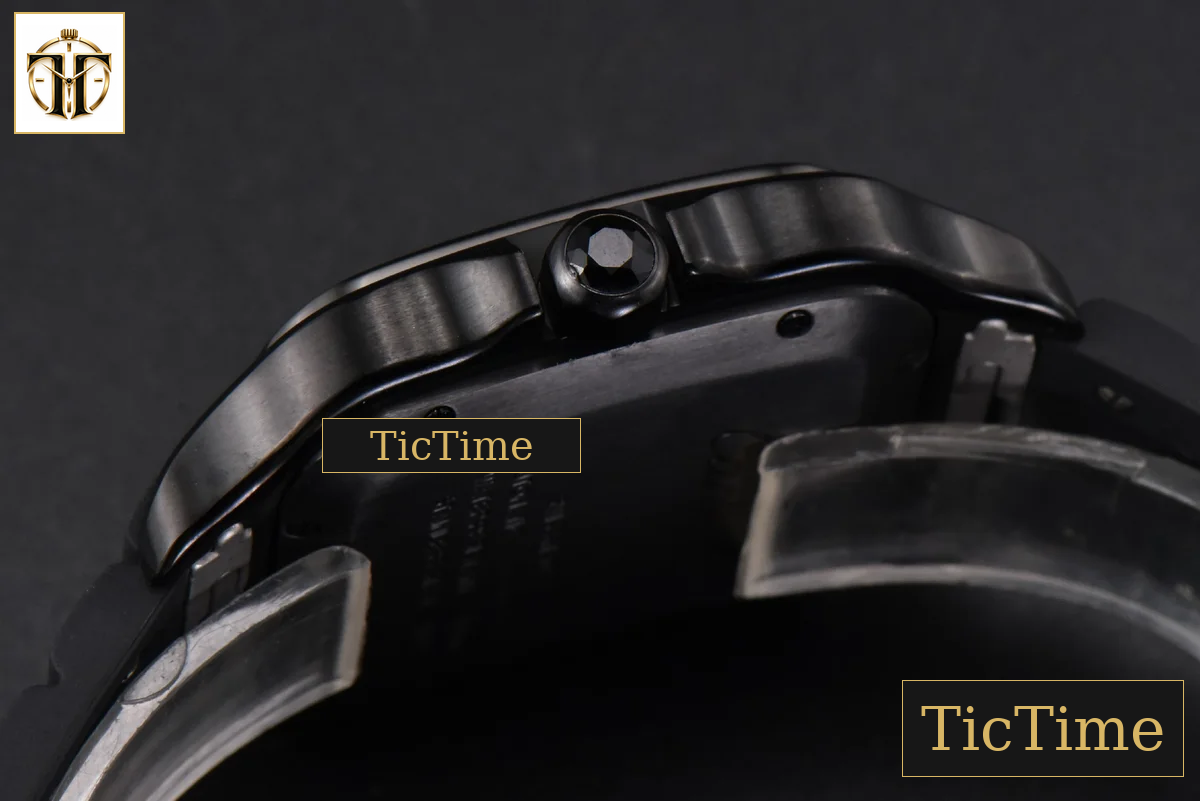 Santos Large 40mm GF PVD Black Dial Black Rubber Strap Miyota 9015 — foto 13