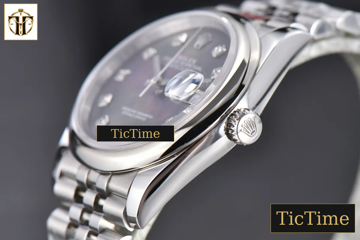 DateJust 36mm GMF SS Smooth Bezel Gray MOP Dial Diamond Marker Jubilee Bracelet VR3235 — foto 13