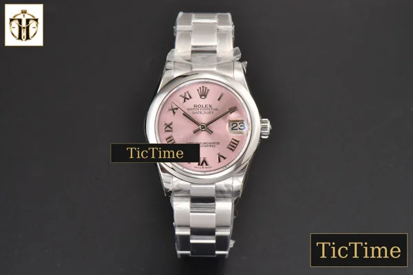 Foto frontal — DateJust Ladies 904L Smooth 31mm WF Pink Dial Roma Marker Oyster Bracelet A2671