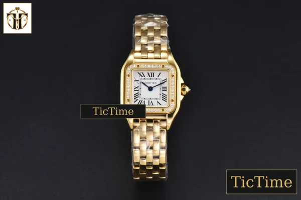 Foto frontal — Panthère 22mm AF YG Diamond White Dial YG Bracelet Ronda Quartz