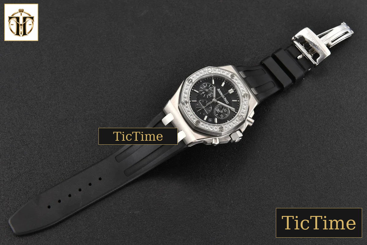 Offshore Ladies 26231ST 37mm RXWF Diamond Black Dial Black Subdial Black Rubber Strap Quartz — foto 26