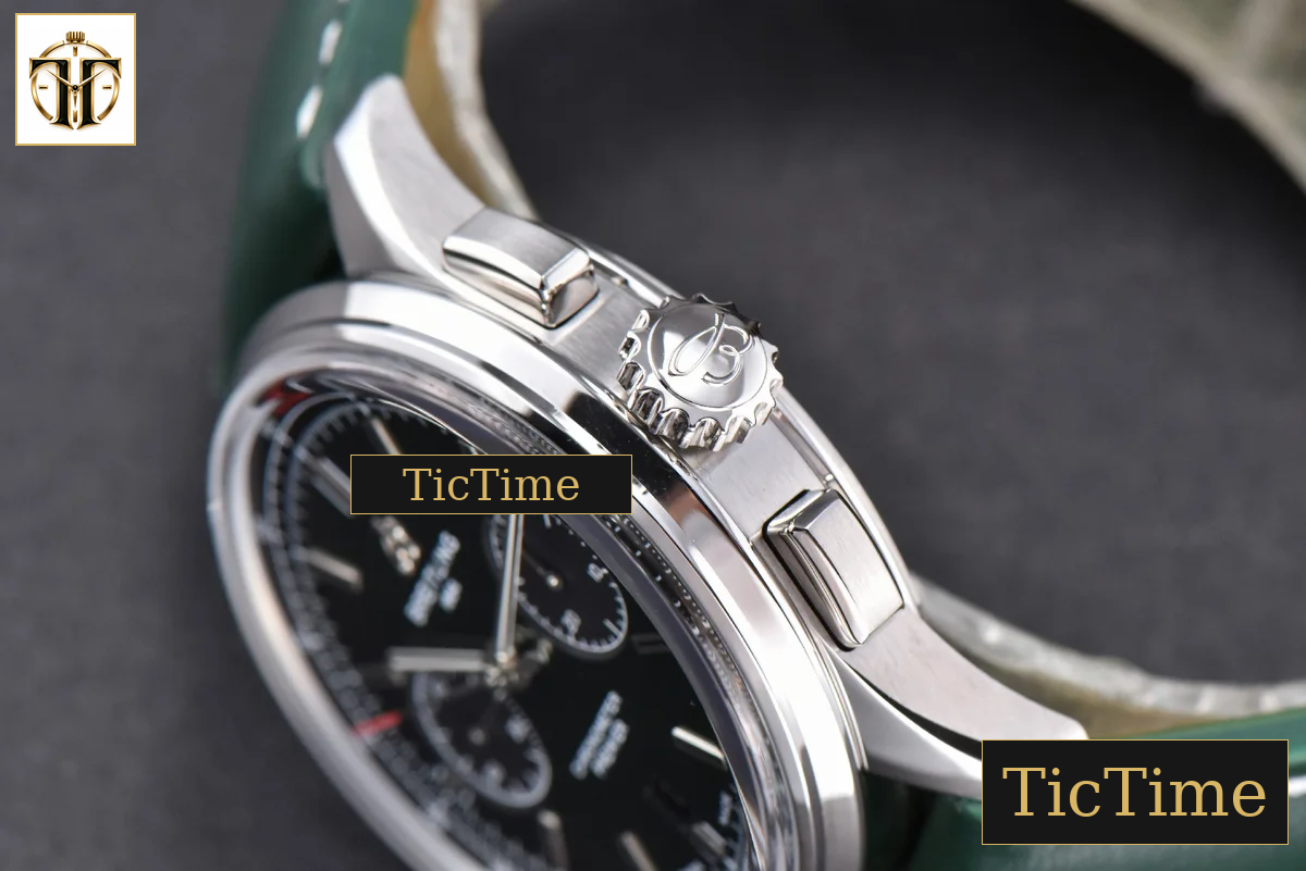 Premier B01 Chrono 42mm GF Green Dial Green Leather Strap A7750 — foto 12