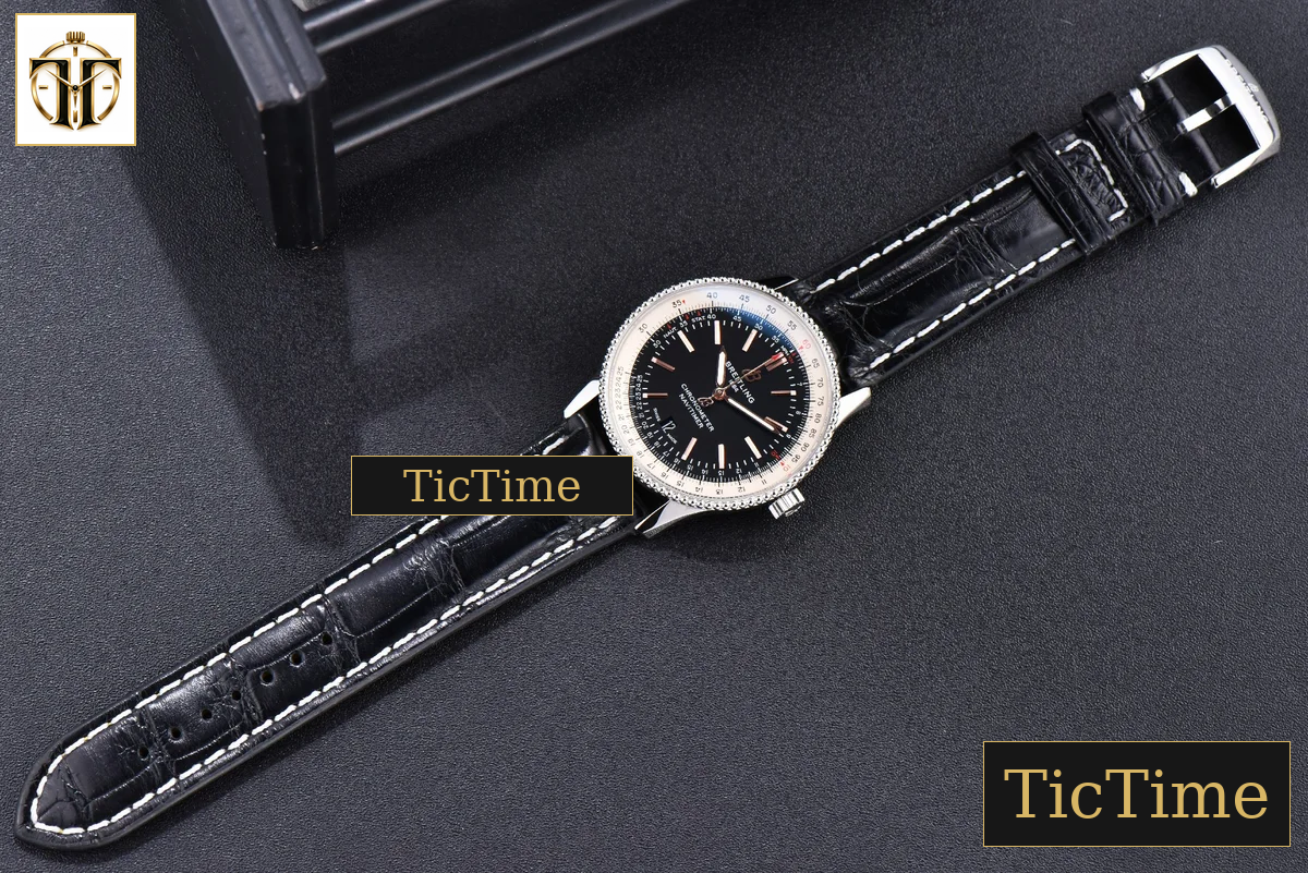 Navitimer 41mm TF SS Black Dial White Bezel Black Leather Strap A2824 — foto 21