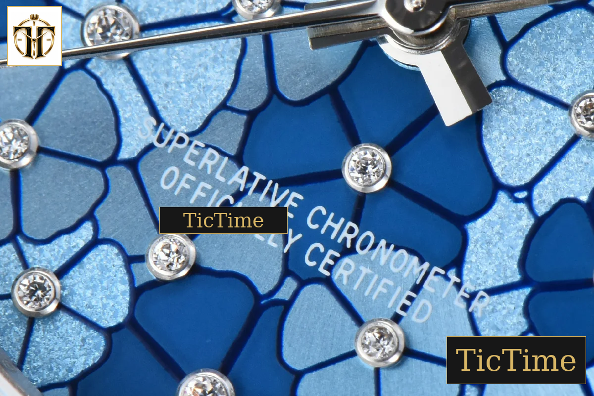 DateJust 904L Fluted Bezel 31mm GMF Blue Flowers Dial Jubilee Bracelet A2824 — foto 8