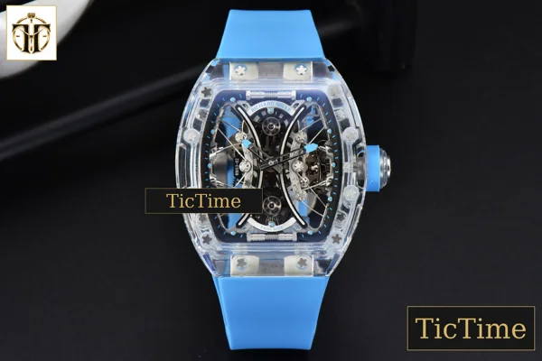 Foto frontal — Transparent Case Tourbillon RM053-02 44.5mm JBF Ice Blue Rubber Strap