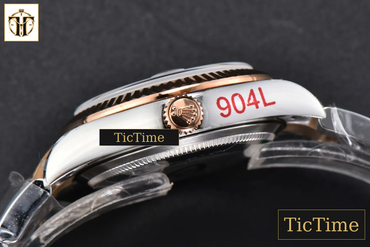 DateJust 904L 31mm GMF RG/SS Fluted Bezel Silver Flowers Dial Oyster Bracelet A2824 — foto 17