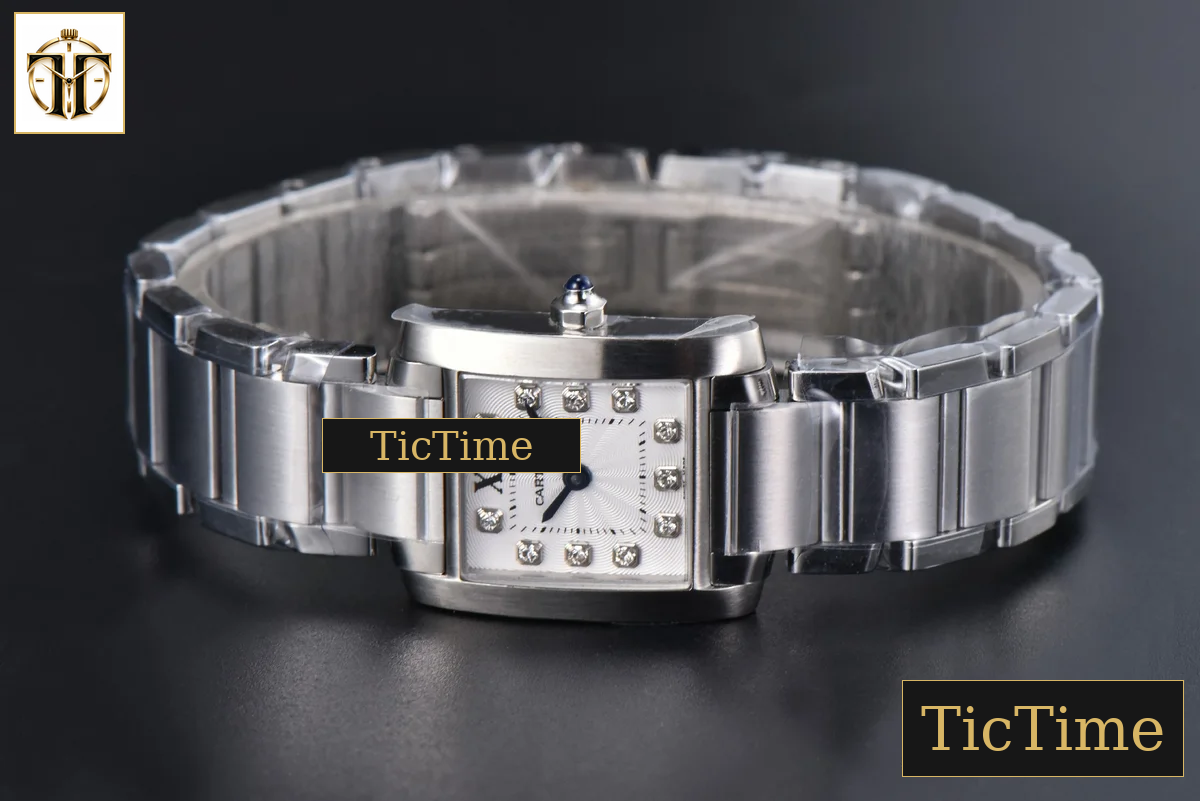 Tank Francaise Small 25.7mmx21.2mm 8848F Diamond Marker SS Bracelet Quartz — foto 12
