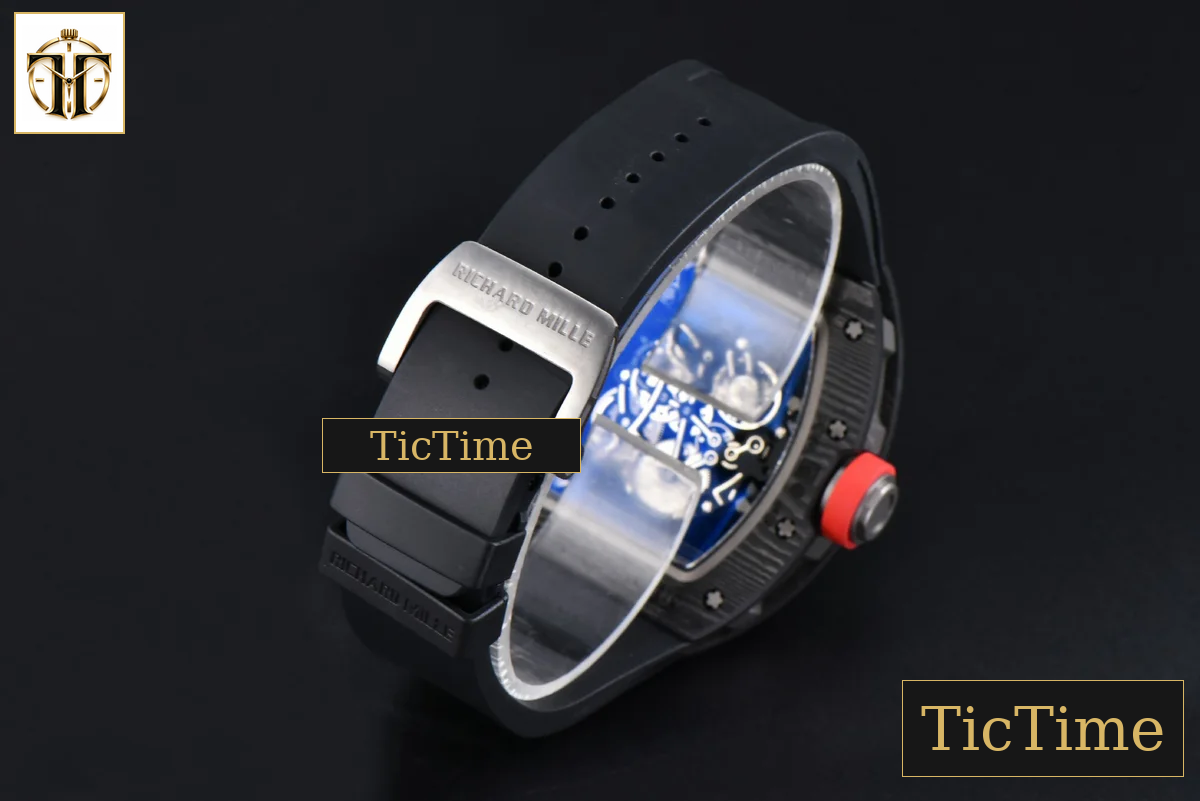 RM055 42.7mm APSF Black Skeleton Dial Black Bezel Red Crown Black Rubber Strap RMUL2 — foto 34