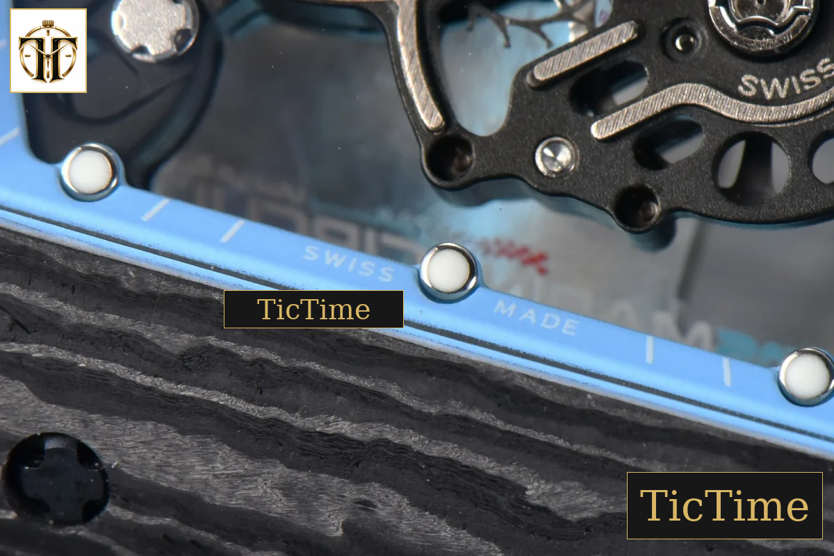 NTPT RM055 42.7mm BBRF Blue Skeleton Dial Blue Rubber Strap RMUL2 — foto 10