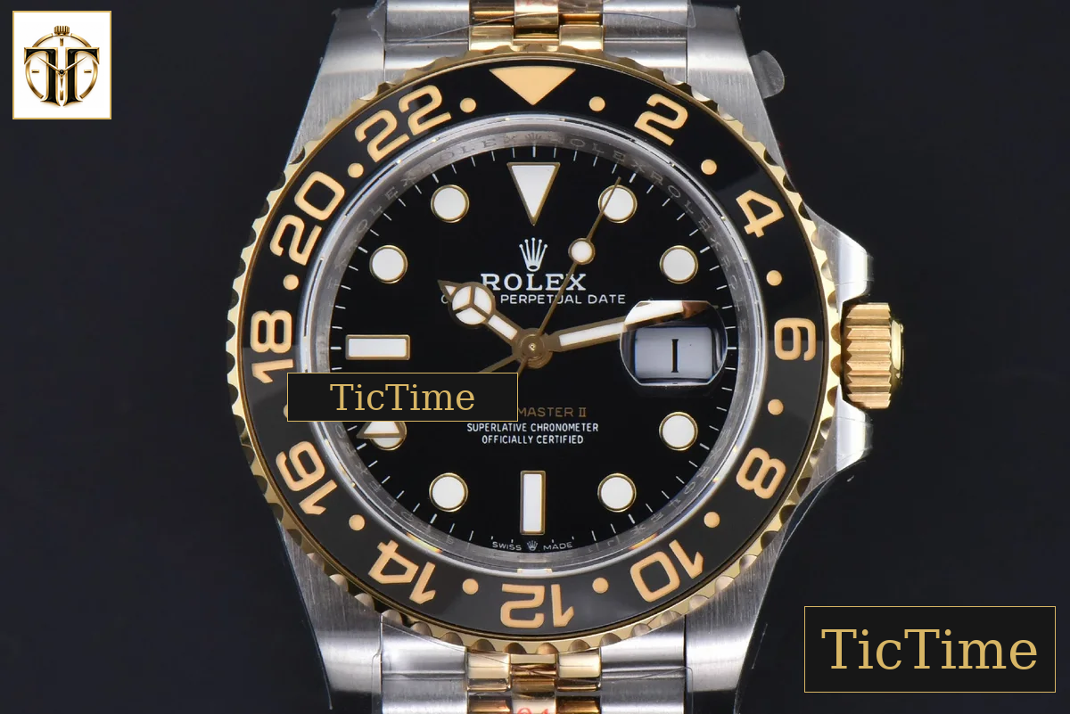 GMT Master II 904L 126713 40mm GMF YG/SS Black/Gray Bezel Black Dial Jubilee Bracelet SH3285 — foto 2