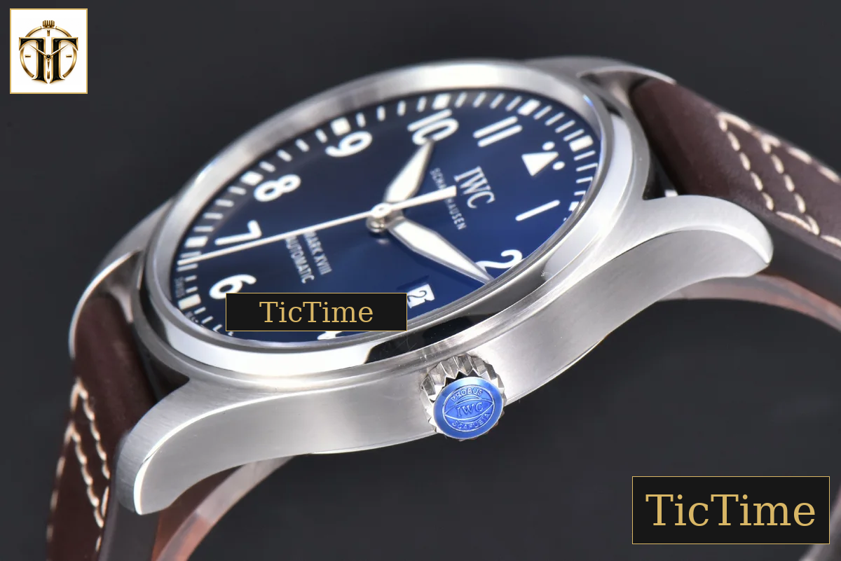 Mark XVIII IWC327010 40mm V7F Blue Dial Brown Leather Strap A2892 — foto 11