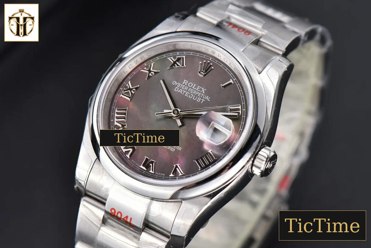 DateJust 36mm GMF SS Smooth Bezel Gray MOP Dial Roma Marker Oyster Bracelet VR3235 — foto 4